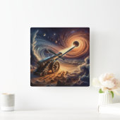 天空砲：宇宙エネルギーの爆発 スクエア壁時計 (ホーム)