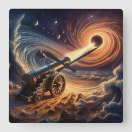 天空砲：宇宙エネルギーの爆発 スクエア壁時計