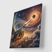 天空砲：宇宙エネルギーの爆発 スクエア壁時計 (傾斜)