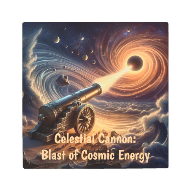 天空砲：宇宙エネルギーの爆発 メタルプリント (正面)