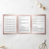 天空紙吹雪グローピンク美しいパンフレット 三つ折りカード (内部)