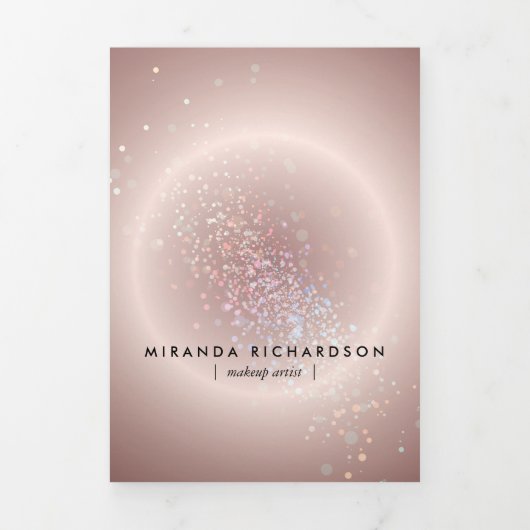 天空紙吹雪グローピンク美しいパンフレット 三つ折りカード (カバー)