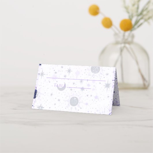 天空結婚の折り曲げ座席表 プレイスカード (正面)