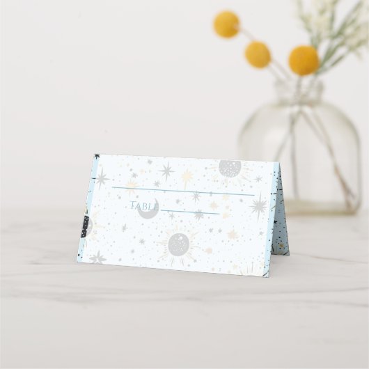 天空結婚の折り曲げ座席表 プレイスカード (正面)