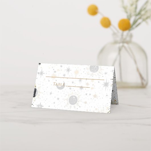 天空結婚の折り曲げ座席表 プレイスカード (正面)