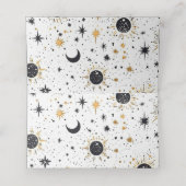 天空結婚の折り曲げ座席表 プレイスカード (内部開封)