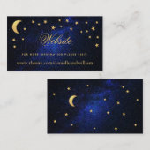 天空結婚の金ゴールド星とムーンカード エンクロージャーカード (正面/裏面)