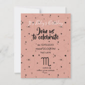 天空蠍座古バラ星の誕生日招待状 (正面)