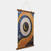 天空調和モザイクサンムーンスターズ 吊り下げ型タペストリー (傾斜あり)