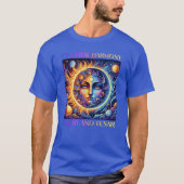 天空調和太陽と月、星占い Tシャツ (正面)