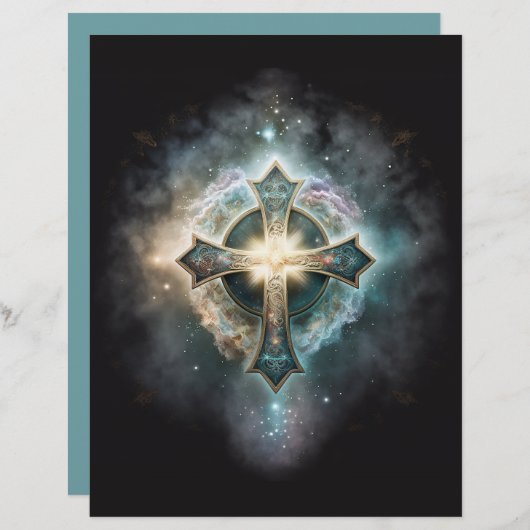 天空金ゴールドクロススクラップブック紙 (正面/裏面)