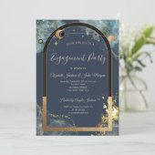 天空金ゴールドサンアンドムーン金ゴールドグリッター 招待状 (スタンド正面)