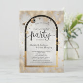 天空金ゴールドサンアンドムーン銀河系婚約 招待状 (スタンド正面)