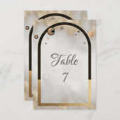 天空金ゴールドサンアンドムーン銀河系 招待状 (正面/裏面)