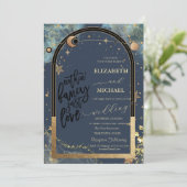 天空金ゴールドサンムーングリッタースター結婚ズ 招待状 (スタンド正面)