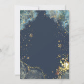 天空金ゴールドサンムーングリッタースター結婚ズ 招待状 (裏面)