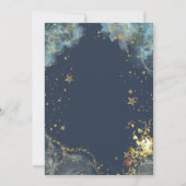 天空金ゴールドサンムーン金ゴールドグリッターブライダルシャワー 招待状 (裏面)