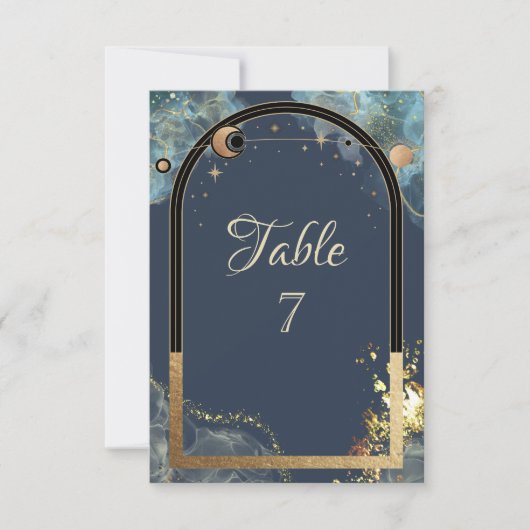 天空金ゴールドサンムーン金ゴールドグリッター 招待状 (正面)