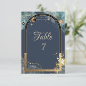 天空金ゴールドサンムーン金ゴールドグリッター 招待状 (スタンド正面)