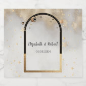 天空金ゴールドスターサンアンドムーン銀河系 スパークリングワインラベル (シングルラベル)