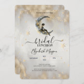 天空金ゴールドスターズモーンズガールブライダルルンチョン 招待状 (正面/裏面)