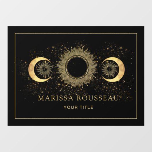 天空金ゴールドブラックサンムーンウィンドウにしがみつく ウィンドウサイン (シート)