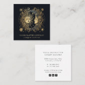 天空金ゴールドブラックサンムーンジュエリーデザイナー スクエア名刺 (正面/裏面)