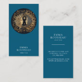 天空金ゴールドブラックサンムーンブルービジネスカード 名刺 (正面/裏面)