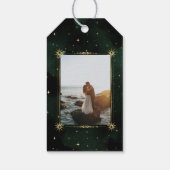 天空金ゴールドムーンセーブ日付フォトギフトラベル ギフトタグ (裏面)