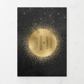 天空金ゴールドムーントリフォールド結婚式招待状 三つ折り招待状 (カバー)