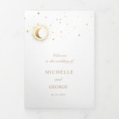 天空金ゴールドムーンフォールディング結婚式 プログラム (カバー)