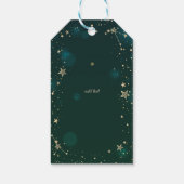 天空金ゴールド太陽と月の星の緑 ギフトタグ (裏面)