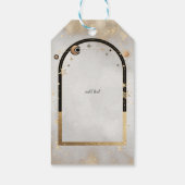 天空金ゴールド太陽と月の銀河系ギフトラベル ギフトタグ (裏面)