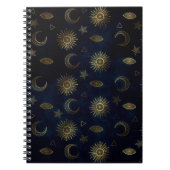 天空金ゴールド太陽ムーンスターズ ノートブック (正面)