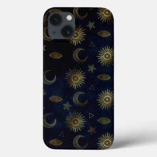 天空金ゴールド太陽ムーンスターズ iPhone 13ケース