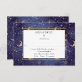 天空金ゴールド太陽結婚月 出欠カード (正面/裏面)