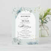 天空金ゴールド星太陽結婚月 招待状 (スタンド正面)