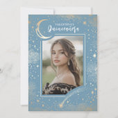 天空金ゴールド星月夜キンセアニェラ写真 招待状 (正面)