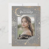 天空金ゴールド星月夜キンセアニェラ写真 招待状 (正面)