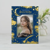 天空金ゴールド星月夜キンセアニェラ写真 箔招待状 (立ち正面)