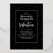 天空金ゴールド星月夜キンセアニェラ写真 箔招待状 (裏面)