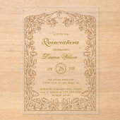 天空金ゴールド独占的キンセアニェラ アクリル招待状 (正面)