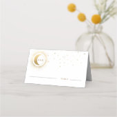 天空金ゴールド結婚ムーン座席表 プレイスカード (正面)