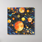 天空金ゴールド銀河系キャンバスアート キャンバスプリント (正面)