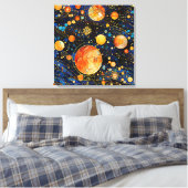 天空金ゴールド銀河系キャンバスアート キャンバスプリント (インサイチュ (寝室))