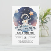 天空銀河系オンライン宇宙飛行士ボーイ誕生日 招待状 (スタンド正面)