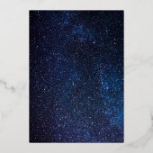 天空銀河系コスモスカイ結婚ゴールドフォイル 箔招待状 (裏面)