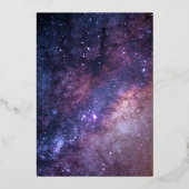 天空銀河系コスモスナイトゴールドフォイル結婚ズ 箔招待状 (裏面)