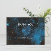 天空銀河系コズミックミニマリストシックカッコいい サンキューカード (スタンド正面)