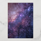 天空銀河系スカイフレームゴールドフォイルブライダルシャワー 箔招待状 (裏面)